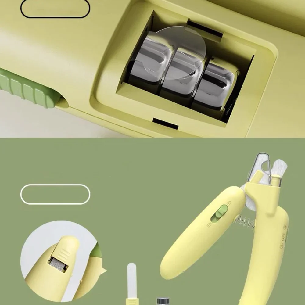 Ergonomic Pet Nail Clipper with LED Light and Safety Guard